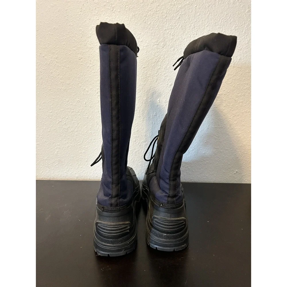 Vintage Arctic Cat Snowmobile Boots Wool Inserts Men 12 Blue Black Embroidered